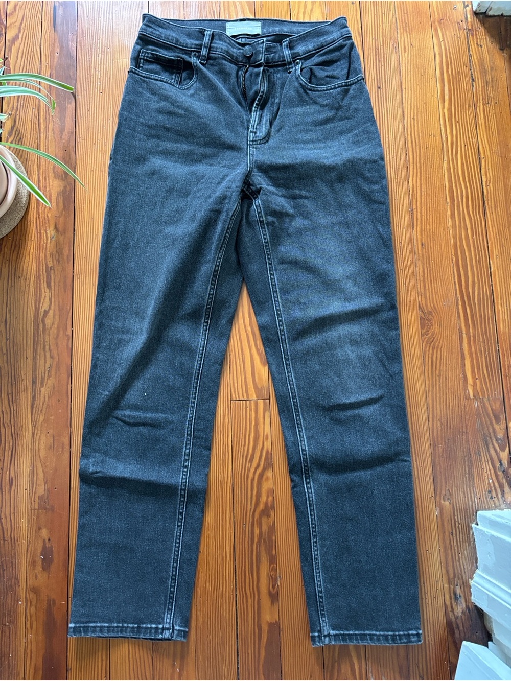 Everlane Women’s High Waisted Black Straight-Leg Jeans, size 27